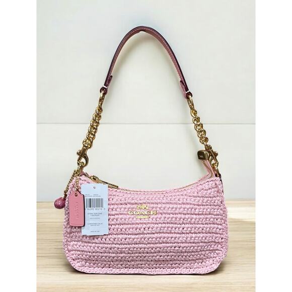 New With Tags Coach CBH59 Straw Teri Shoulder Bag - Picture 3 of 11